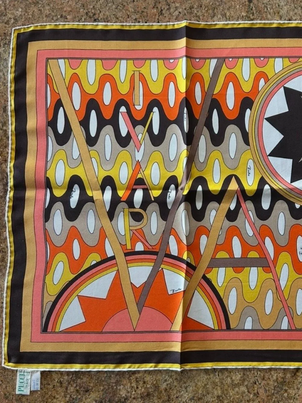 Vintage Emilio Pucci Silk Scarf Made in Italy Hand Rolled Edges